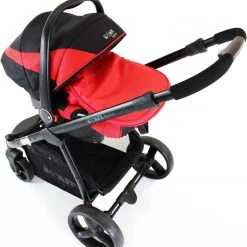 ISafe Pram Red Travel System Complete With Car Seat And Isofix Base