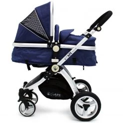 ISafe 3 In 1 Pram Travel System Navy (Dark Blue) With Carseat And Raincover 3 In 1 Pram Systems