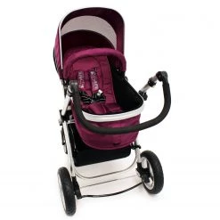 3 In 1 Pram Systems ISafe 3 In 1 Pram System Plum (Purple) + Carseat + Footmuff And Raincover Package