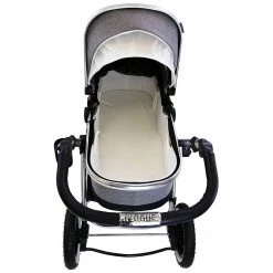 3 In 1 Pram Systems IVogue Grey Luxury 3in1 Pram Stroller Travel System (Car Seat Included)