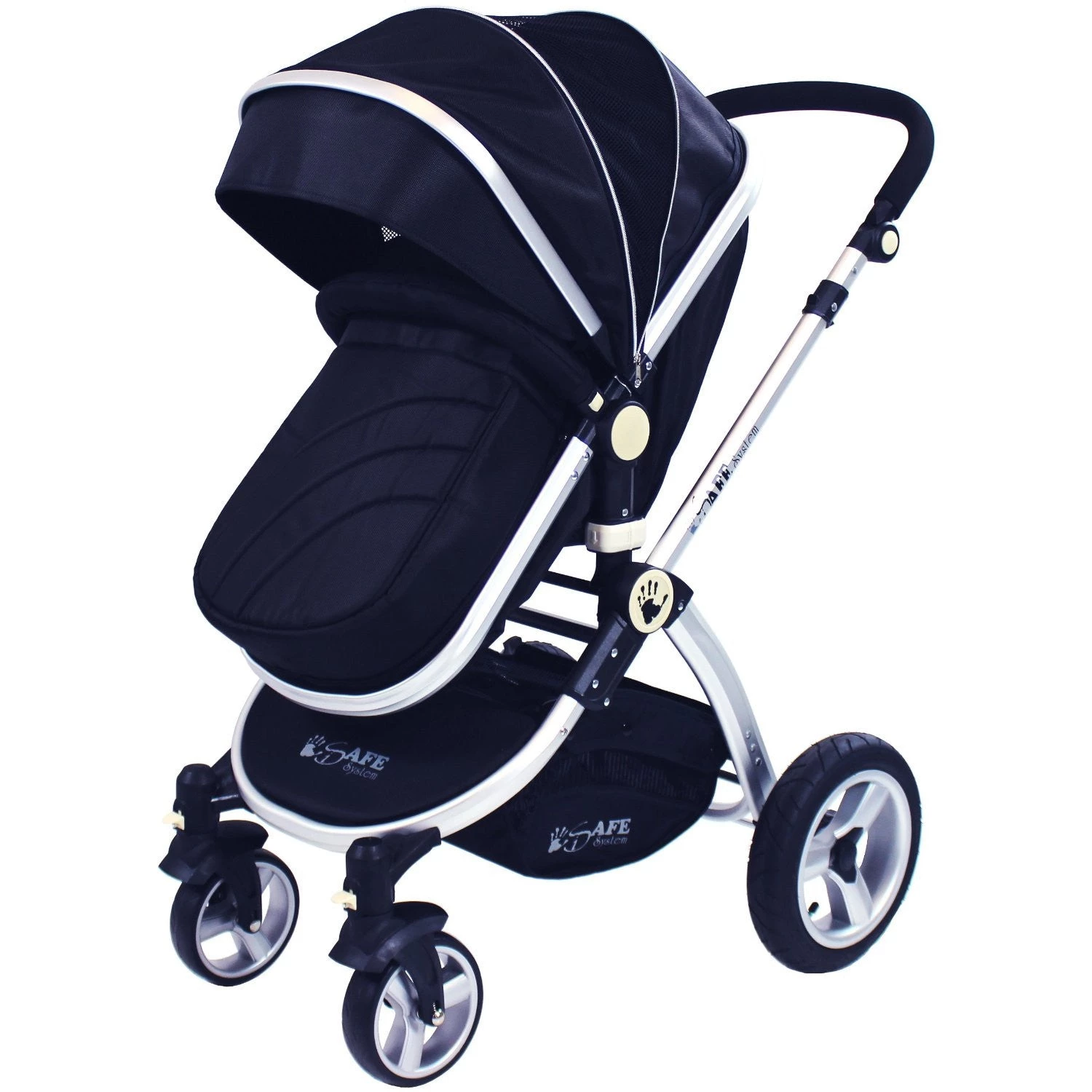 2 IN 1 Prams ISafe 3 IN 1 Pram Travel System (BLACK)