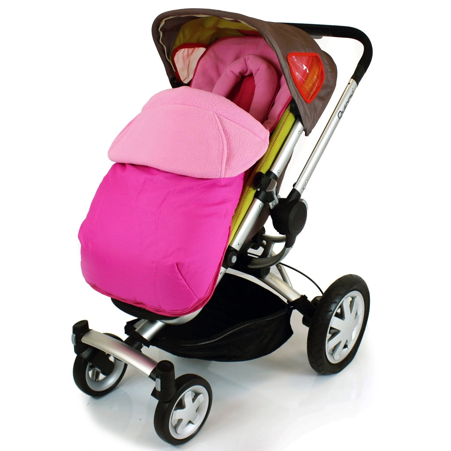 Baby Travel Luxury Footmuff & Head Hugger For Stroller Pushchair - Pink (Raspberry)