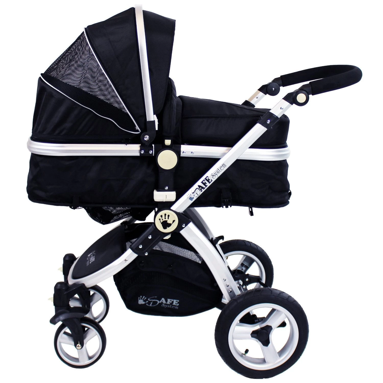 2 IN 1 Prams ISafe 3 IN 1 Pram Travel System (BLACK)