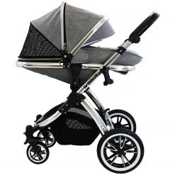3 In 1 Pram Systems IVogue Grey Luxury 3in1 Pram Stroller Travel System (Car Seat Included)