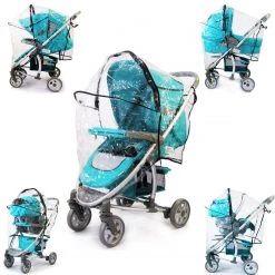 Baby Travel Hauck Malibu Pram 3 In 1 Universal Raincover Accessories - Raincovers