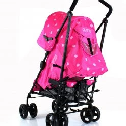 Baby Travel Baby Stroller Zeta Vooom Raspberry Dots Stroller With Deluxe MC Footmuff Strollers & Buggies