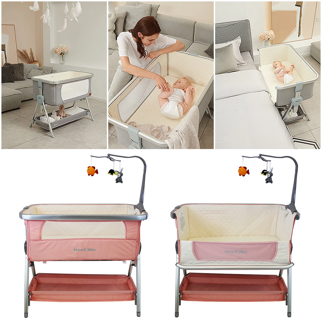 ISafe Next To ME Bedside Baby Crib Coo Sleeper (Cookie)