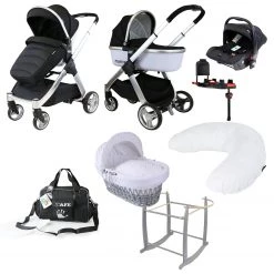 ISAFE Marvel New Born Bundle Package Black Pearl (Clearance) 3 In 1 Pram Systems