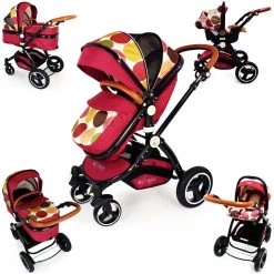 3 In 1 Pram Systems ISafe Baby Stroller Pram 3 In 1 - C&M Design - Complete With Car Seat + Raincovers
