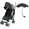 Zeta Citi Light Weight Stroller With Triple Adjustable Sun Parasol - Black/Black Parasols & Sun Canopies