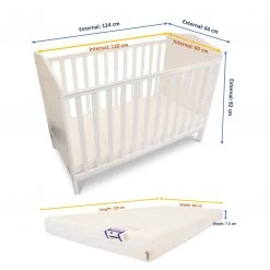 ISafe Baby Cot Bed Toddler Bed Junior CotBed Liam (Including FREE Mattress) Cots | Cotbeds