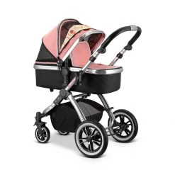 3 In 1 Pram Systems Luxury Complete 3in1 Pram IVogue Peach Stroller Travel System + Changing Bag