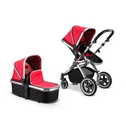 3 In 1 Pram Systems IVogue Apple Luxury 3 In 1 Pram Stroller Travel System (Complete With Carseat) & Raincover