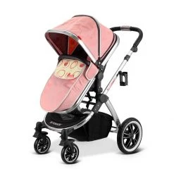 3 In 1 Pram Systems Luxury Complete 3in1 Pram IVogue Peach Stroller Travel System + Changing Bag