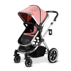 IVogue Peach Luxury 3in1 Pram Stroller Travel System (Complete With Carseat)