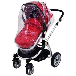 ISafe Pram Red Travel System Complete With Car Seat And Isofix Base