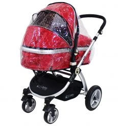 ISafe System - Black Pram Travel System Carseat & ISOFIX Base, Footmuff & Raincovers Package