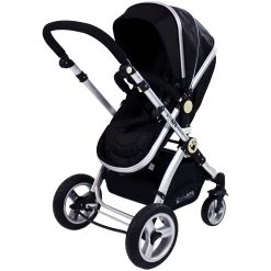 ISafe 3 In 1 Black Complete With Car Seat Travel System Pram 3 In 1 Pram Systems