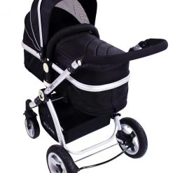 ISafe 3 In 1 Black Complete With Car Seat Travel System Pram 3 In 1 Pram Systems