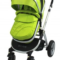 ISafe 3 In 1 Pram System - Lime Travel System + Carseat + Bedding 3 In 1 Pram Systems