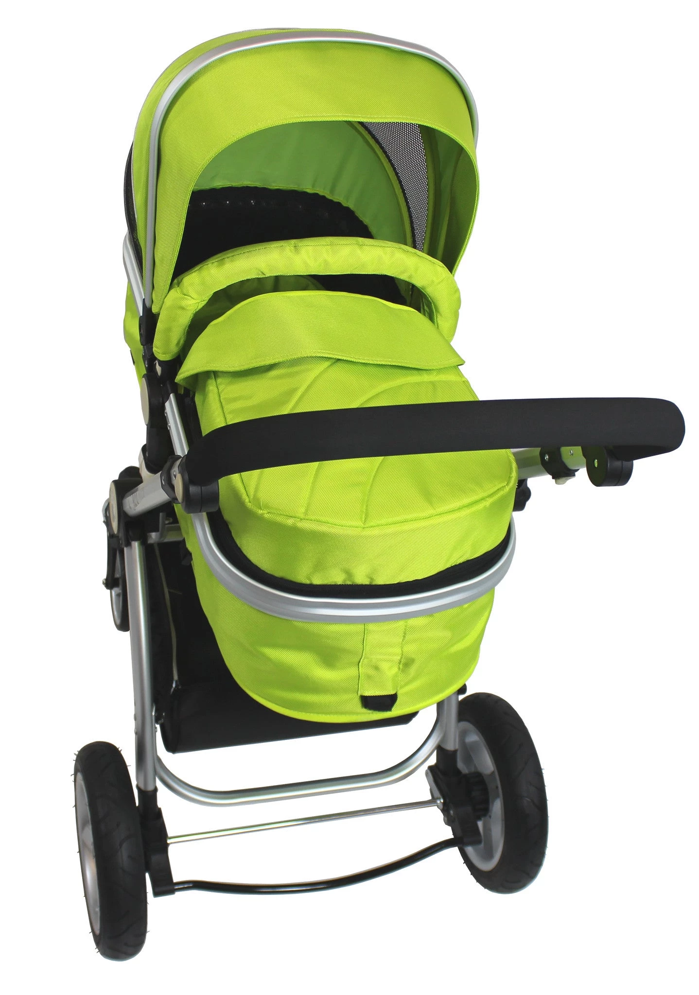 ISafe 3 In 1 Pram System - Lime Travel System + Carseat + Raincover Package 3 In 1 Pram Systems