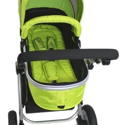 ISafe 3 In 1 Pram System - Lime Carseat Isofix Base + Footmuff & Raincover Package