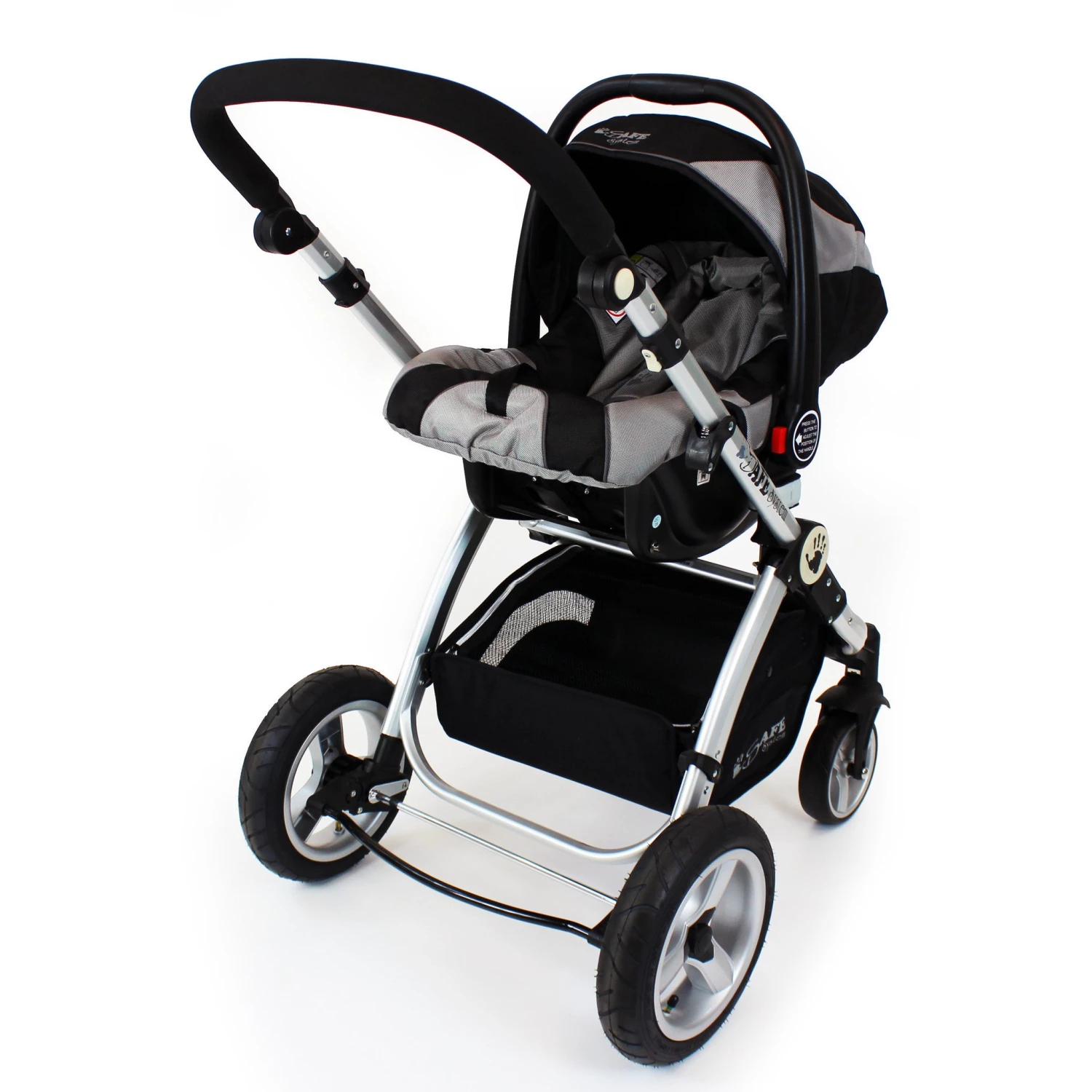 2 IN 1 Prams ISafe 3 IN 1 Pram Travel System (BLACK)