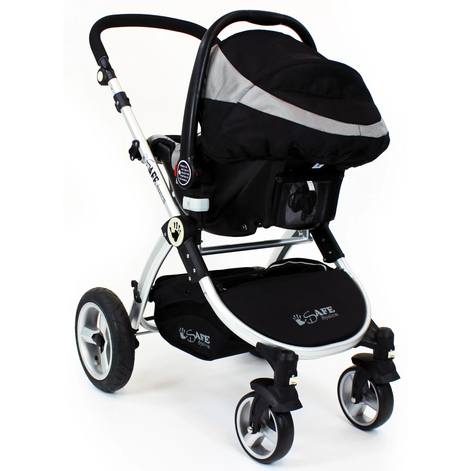 2 IN 1 Prams ISafe 3 IN 1 Pram Travel System (BLACK)