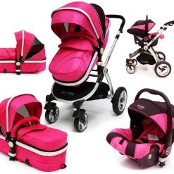 SALE Bundle Deals ISafe Pink 3 In 1 Bundle Package, Including Noah Pod + Nursing Pillow + Bag + Footmuffs