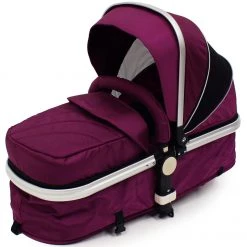 3 In 1 Pram Systems ISafe 3 In 1 Pram System - Plum (Purple) Travel System + Carseat + Bedding