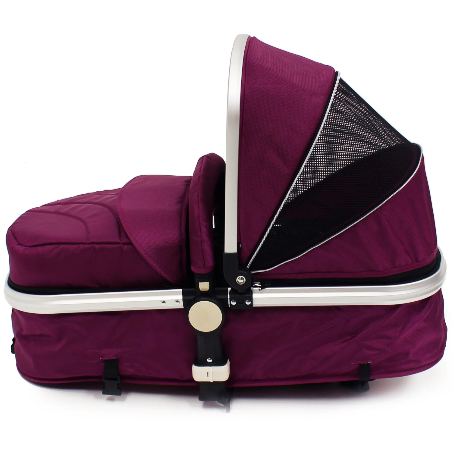ISafe 3 In 1 Pram Travel System - Plum (Purple) With Carseat & Raincovers 3 In 1 Pram Systems