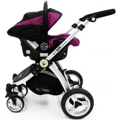 ISafe 3 In 1 Pram System - Plum (Purple) Travel System + Carseat