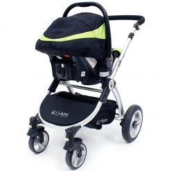 ISafe 3 In 1 Pram System - Lime Travel System + Carseat + Bedding 3 In 1 Pram Systems