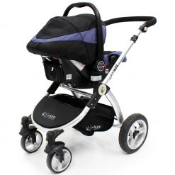 ISafe 3 In 1 Pram System - Navy (Dark Blue) Travel System + Carseat+Bedding