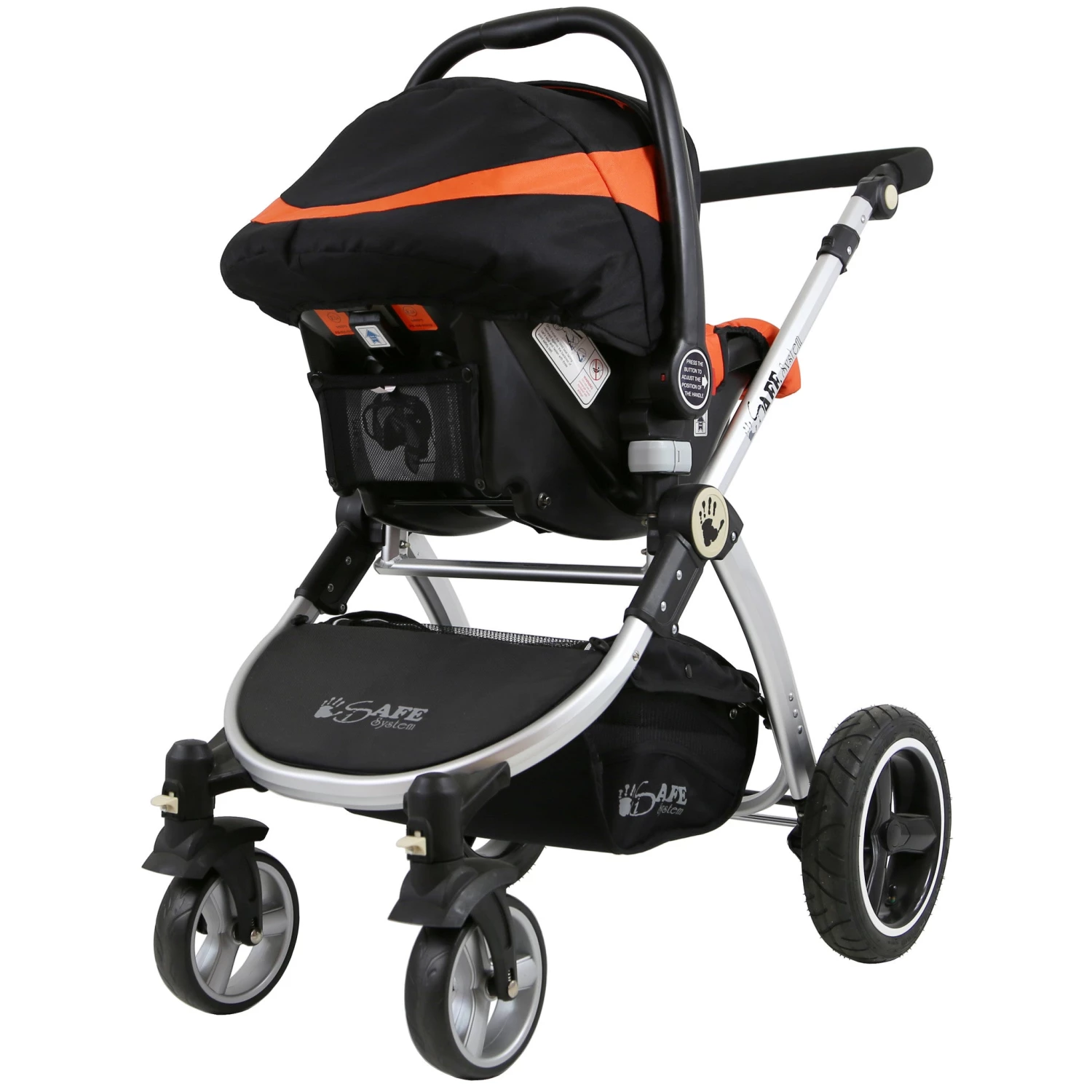 ISafe Complete Trio Travel System Pram & Luxury Stroller Orange (Clearance) 3 In 1 Pram Systems