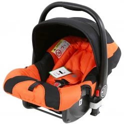ISafe I-Safe System - Orange Trio Travel System Pram & Luxury Stroller 3 In 1 Complete With Car Seat + Rain Covers 3 In 1 Pram Systems