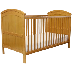 ISafe Cot Bed Toddler Bed - Liam (Antique) With Sprung Mattress