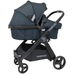 ISafe Marvel 3 In 1 Pram Travel System And Carseat Charcoal Black