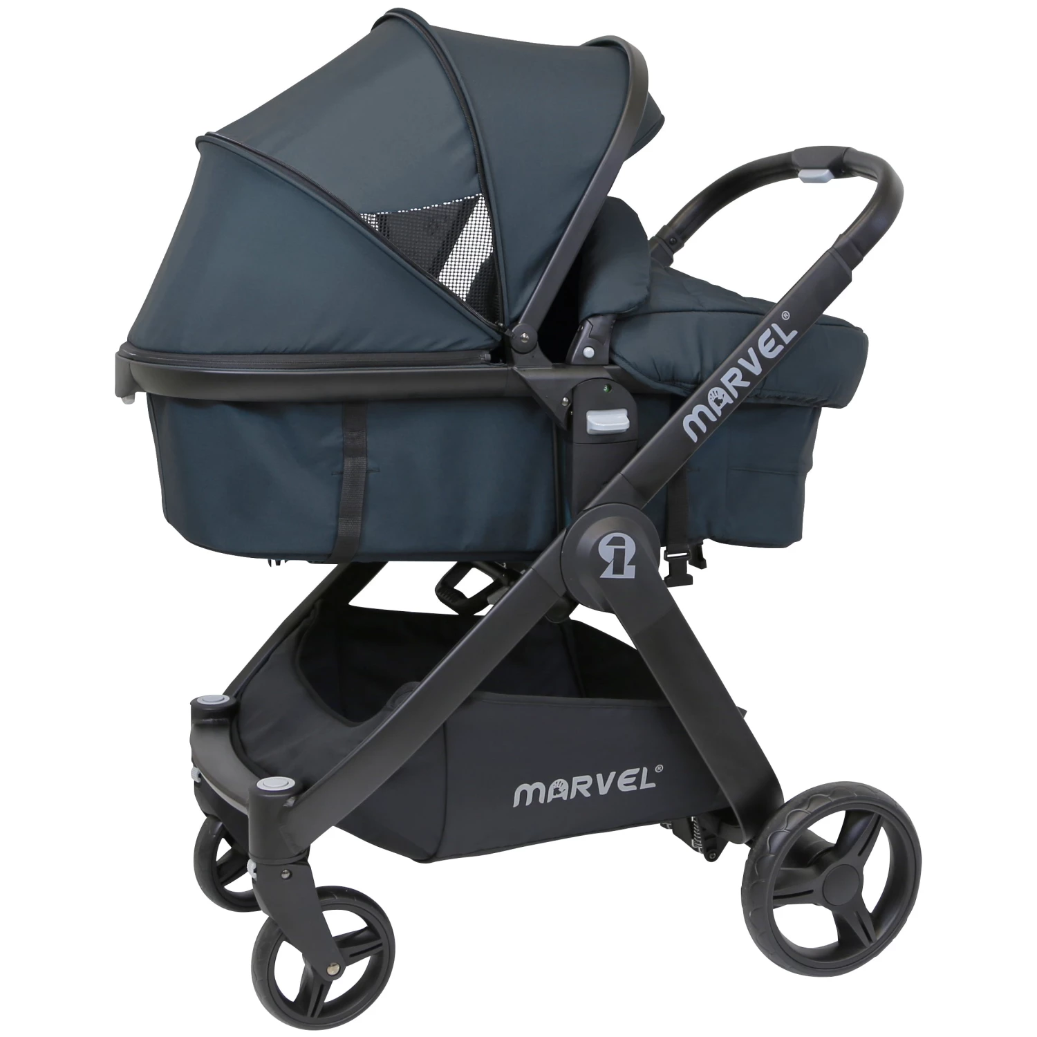 ISafe Marvel 3 In 1 Pram Travel System And Carseat Charcoal Black