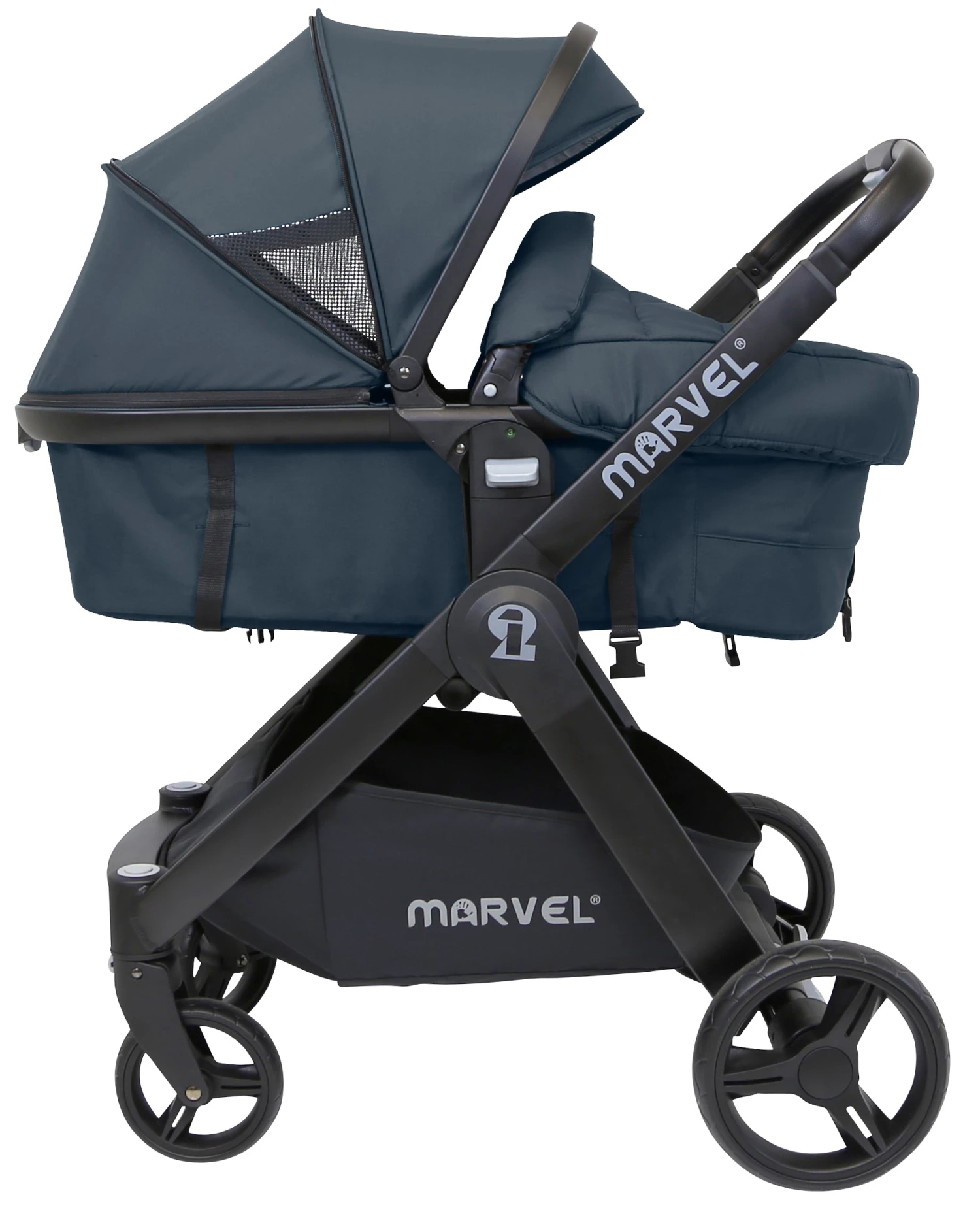 ISafe Marvel 3 In 1 Pram Travel System And Carseat Charcoal Black