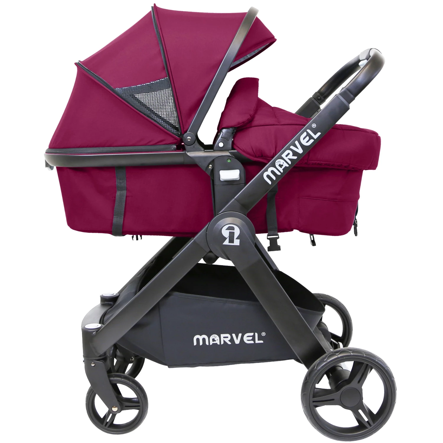 2 IN 1 Prams ISafe Marvel 3 In 1 Complete Pram System Pushchair And Carseat Marrone