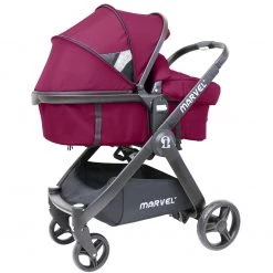 2 IN 1 Prams ISafe Marvel 3 In 1 Complete Pram System Pushchair And Carseat Marrone