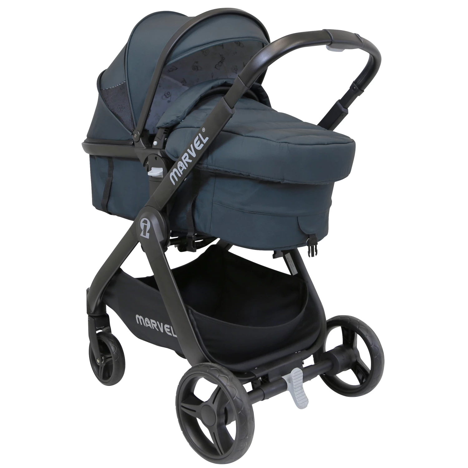 ISafe Marvel 3 In 1 Complete Pram System Pushchair And Carseat - Charcoal Black