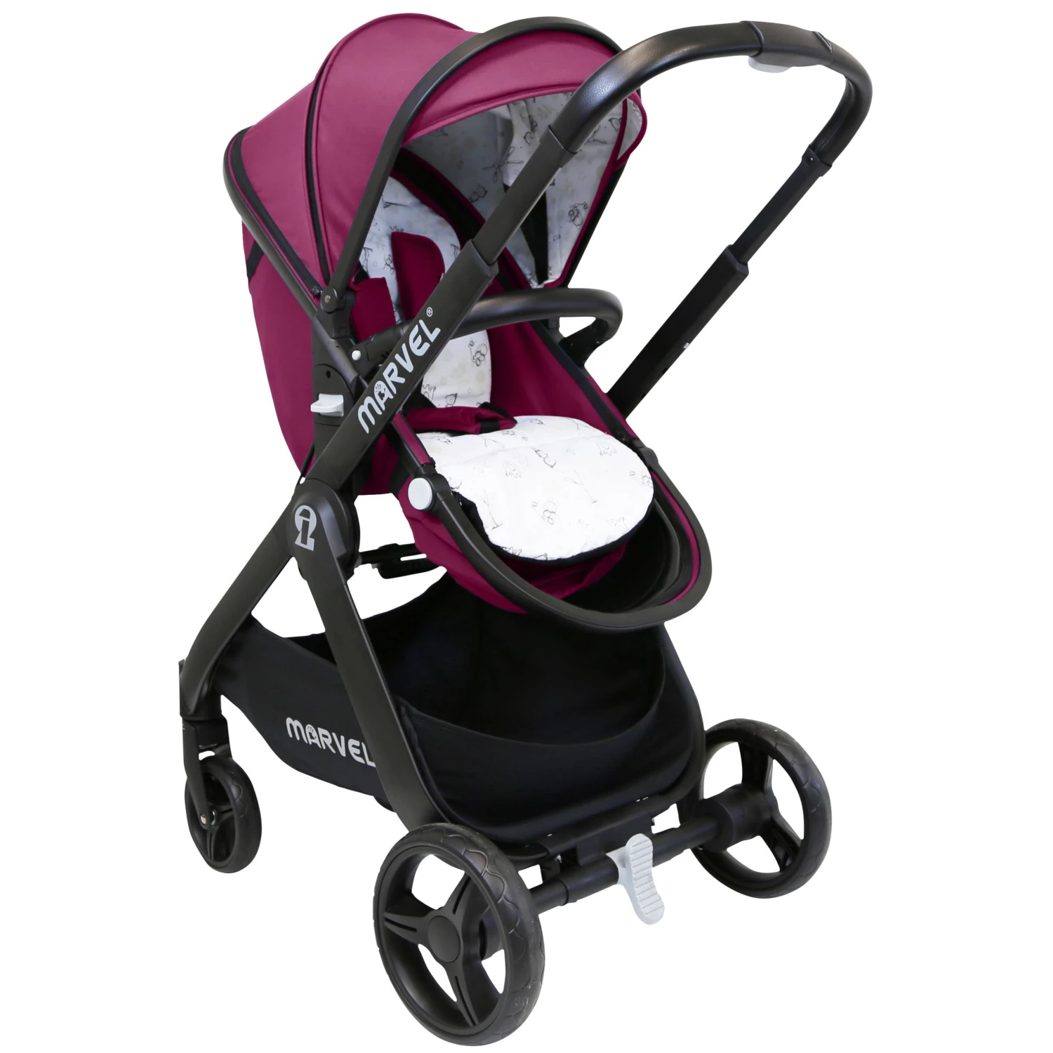 2 IN 1 Prams ISafe Marvel 3 In 1 Complete Pram System Pushchair And Carseat Marrone