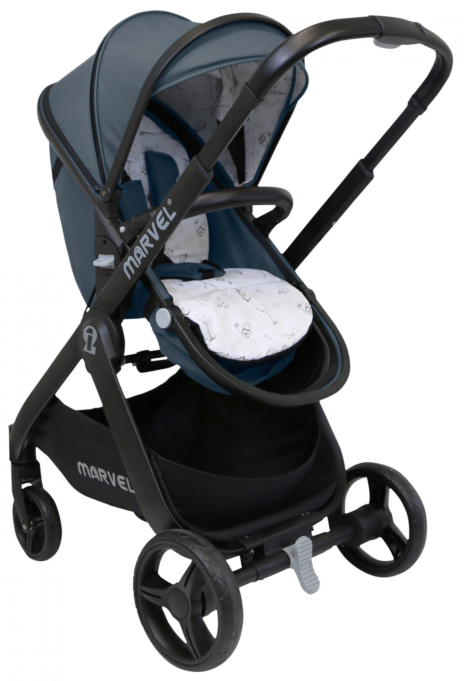 ISafe Marvel 3 In 1 Complete Pram System Pushchair And Carseat - Charcoal Black