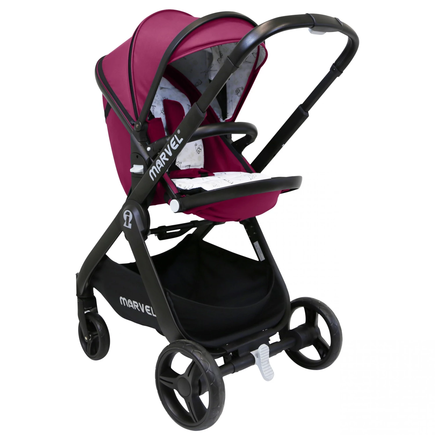 2 IN 1 Prams ISafe Marvel 3 In 1 Complete Pram System Pushchair And Carseat Marrone