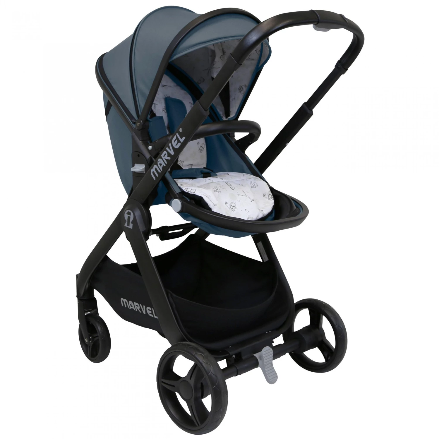 ISafe 3 In 1 Mode Marvel Travel System And Carseat - Charcoal Black