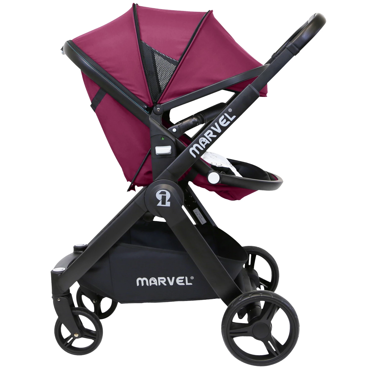 2 IN 1 Prams ISafe Marvel 3 In 1 Complete Pram System Pushchair And Carseat Marrone