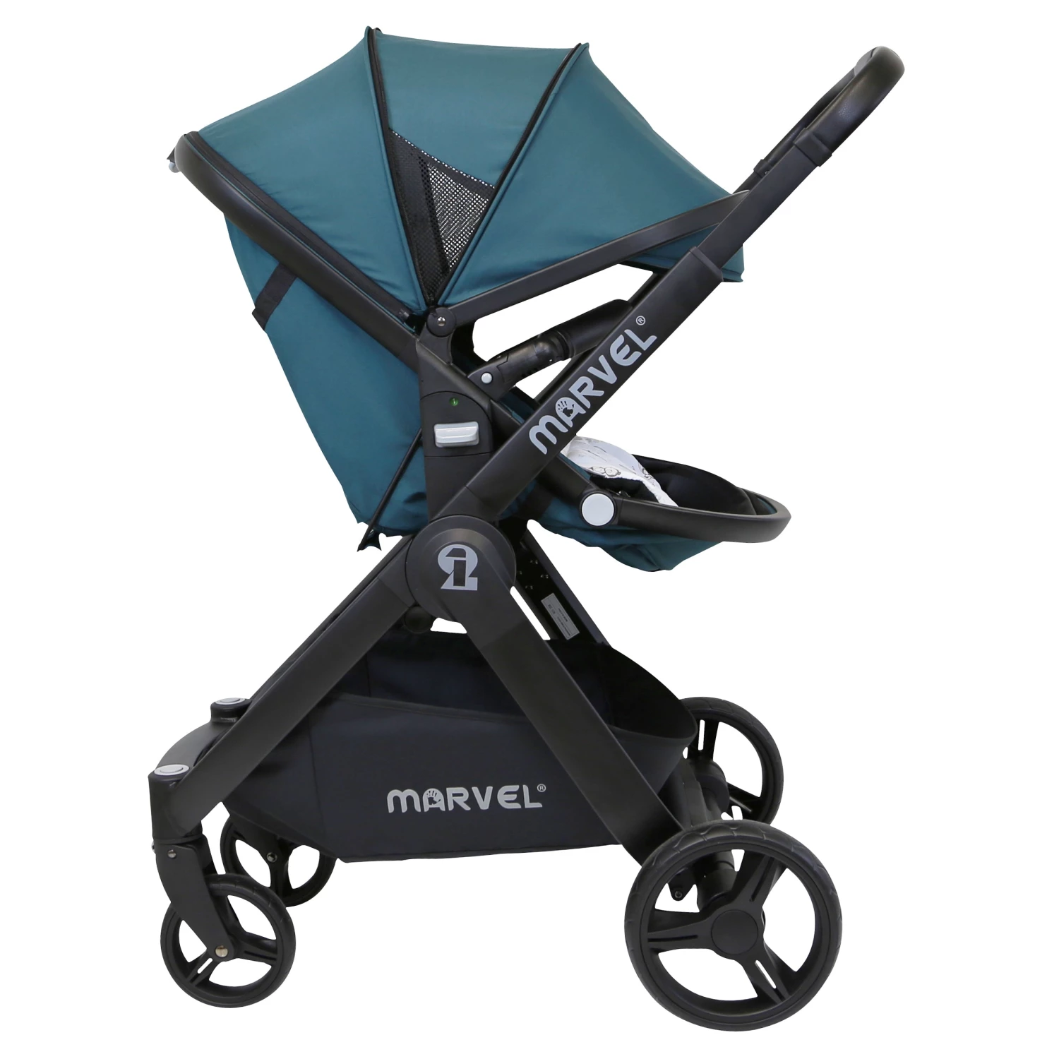 3 In 1 Complete Pram Travel System Pushchair ISafe Marvel Teal Marvel 3 In 1 Prams