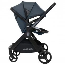 Travel Systems 3 In 1 Pram Travel System Pushchair All Terrain ISafe Marvel Charcoal Black